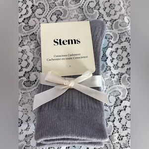 Stem Soft Gray & Turquoise Cashmere Socks- 2 pk